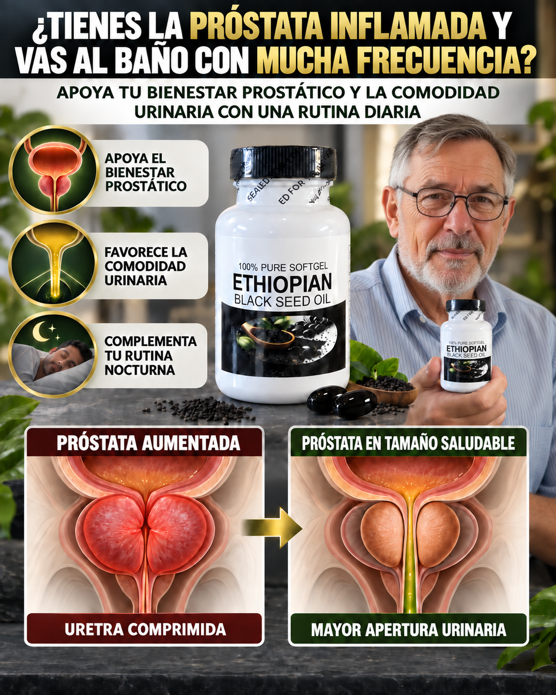Ethiopian black seed prostata