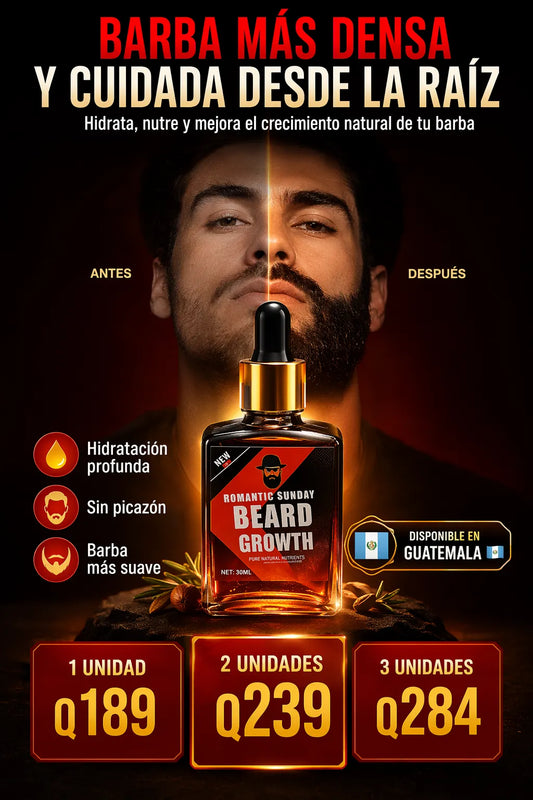 BEARD GROWTH OIL - CRECIMIENTO DE BARBA E HIDRATACION 1 MES